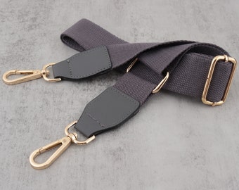 Adjustable Bag Strap 3.8CM Woven Canvas Purse Strap，Pure bag Strap，leather Bag Strap，Gray bag Strap,Replacement Handle,Bag Accessories gift