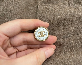 20 mm-Bianco Autentici bottoni Chanel vintage