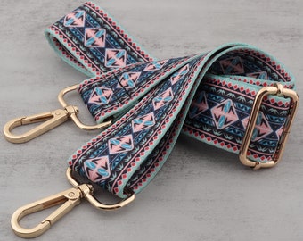 Adjustable Bag Strap 3.8CM Woven Canvas Purse Strap，Stripe Strap，hand-made Bag Strap，Blue bag strap,Replacement Handle,Bag Accessories，gift