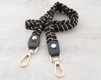 Non-adjustable 15mm wide，Black cotton rope bag strap，Shoulder straps, single-shoulder diagonal bag strap,Replacement Handle,Bag Accessories