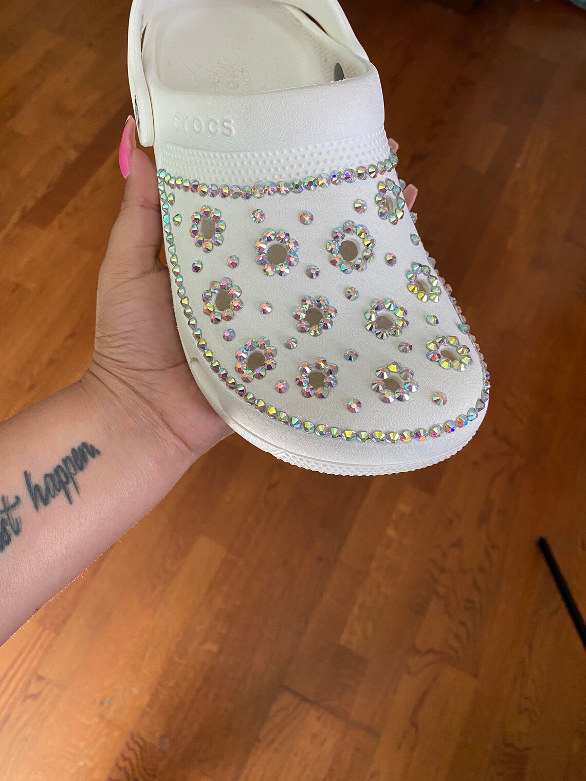 Custom rhinestone crocs Etsy