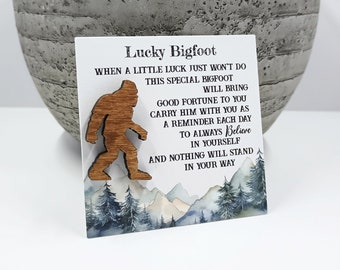 Lucky Bigfoot Token Pocket Token Lucky Sasquatch Pocket Hug Gift Bigfoot Party Favors Stocking Stuffer Bigfoot Gift Ideas Lucky Bigfoots