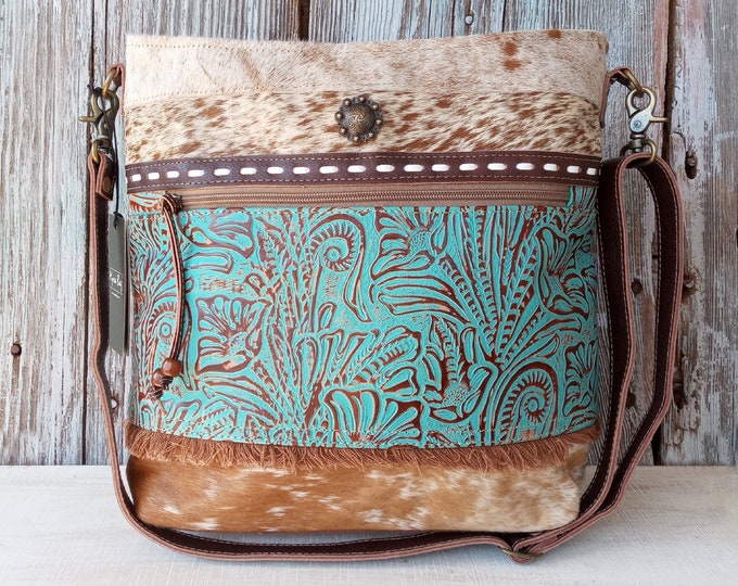Myra Bag Cowhide Turquoise Leather Bag Myra Bag Shoulder Bag Western