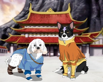Custom anime Pet portrait, Dog anime portrait, Cat anime portrait, Pet Drawing , Pet Cartoon, Cartoon Pet Portrait