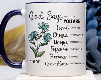 Personalised Bible Scripture Mug,Bible Quotes Mug, Bible Verse Mug, Christian Mug Religious Mug, Scripture Mug, Customised, Bible Gift