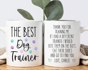 Personalised Funny Dog Trainer Mug, Dog Trainer Gift, Customised, Thank You Gift Dog Trainer, Best Dog Trainer, Dog Mug,Present