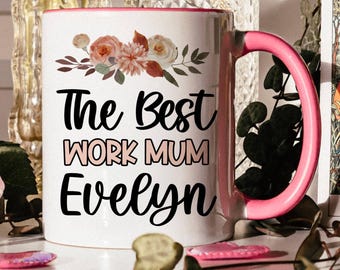 WORK MUM personalised mug, Customised Work Mum, Work Mum Gift, Gift For Colleague CoWorker Work Friend, Birthday Present, Office Mum