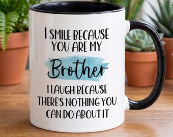Broer mok grappige broer mok grappige broer cadeau, onbeleefde broer cadeau onbeleefde broer mok, aanwezig verjaardagscadeau cadeau-idee