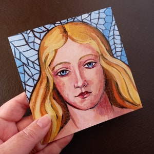 Angel card, greetings card depicting angel, goddess card, fairy card, art card, angel blank greetings card, painting of angel, angel art