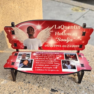 Memorial bench Template 12, red and white