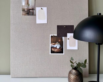 Linen memo board - 4 sizes - beige - sand - natural - cork and fabric pin board - jute