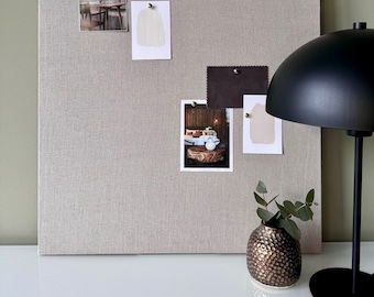 Pizarra de lino - 4 tamaños - beige - Pizarra de corcho y tela - arena