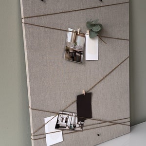 Memoboard aus Leinen 4 Größen beige sand natur Pinnwand aus Kork und Stoff Jute Bild 7