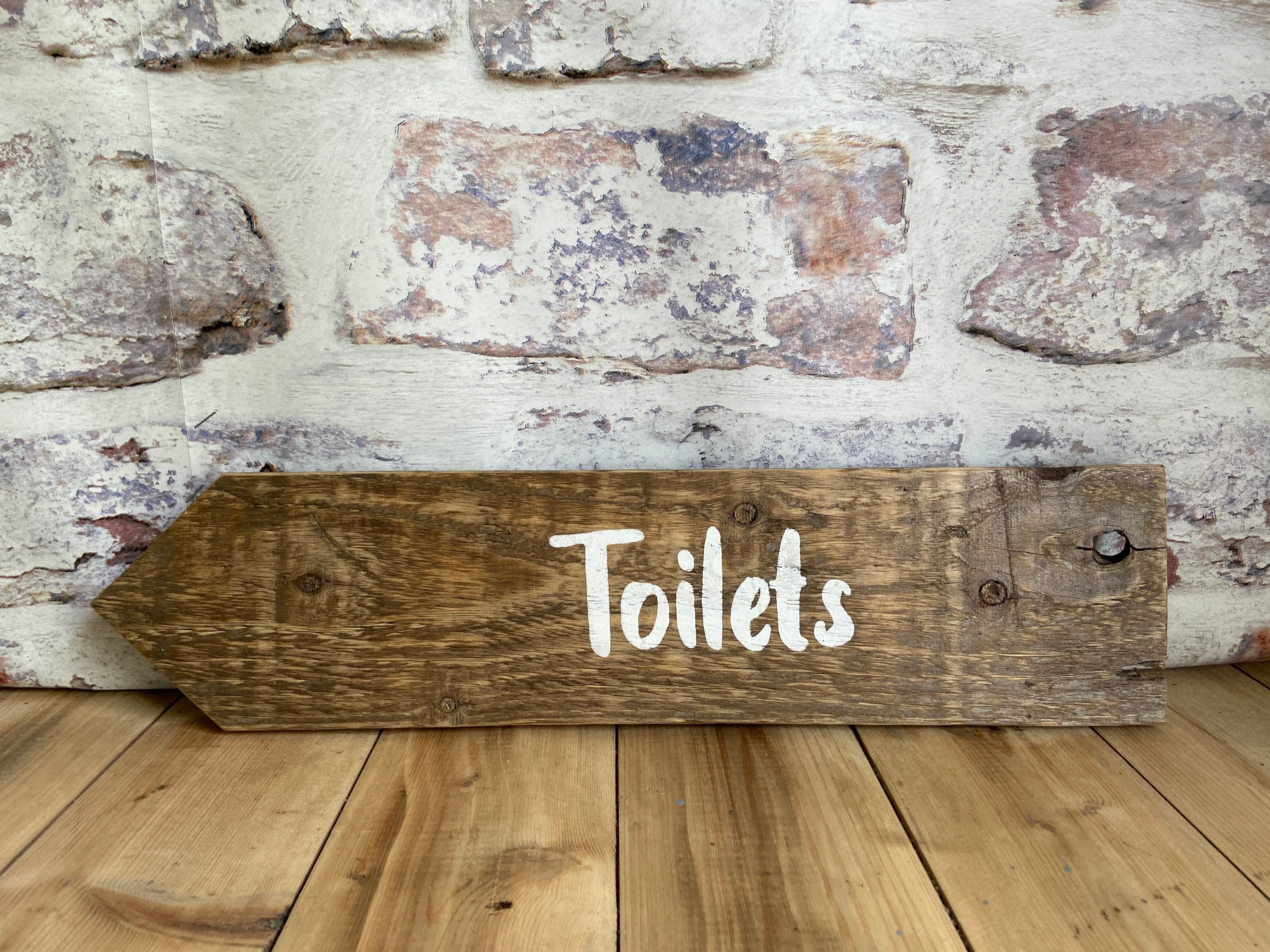 Handmade Wooden Toilets Sign Etsy