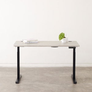 Ash Grey Sit Stand Desk With Black DIY Desk Frame for a - Etsy