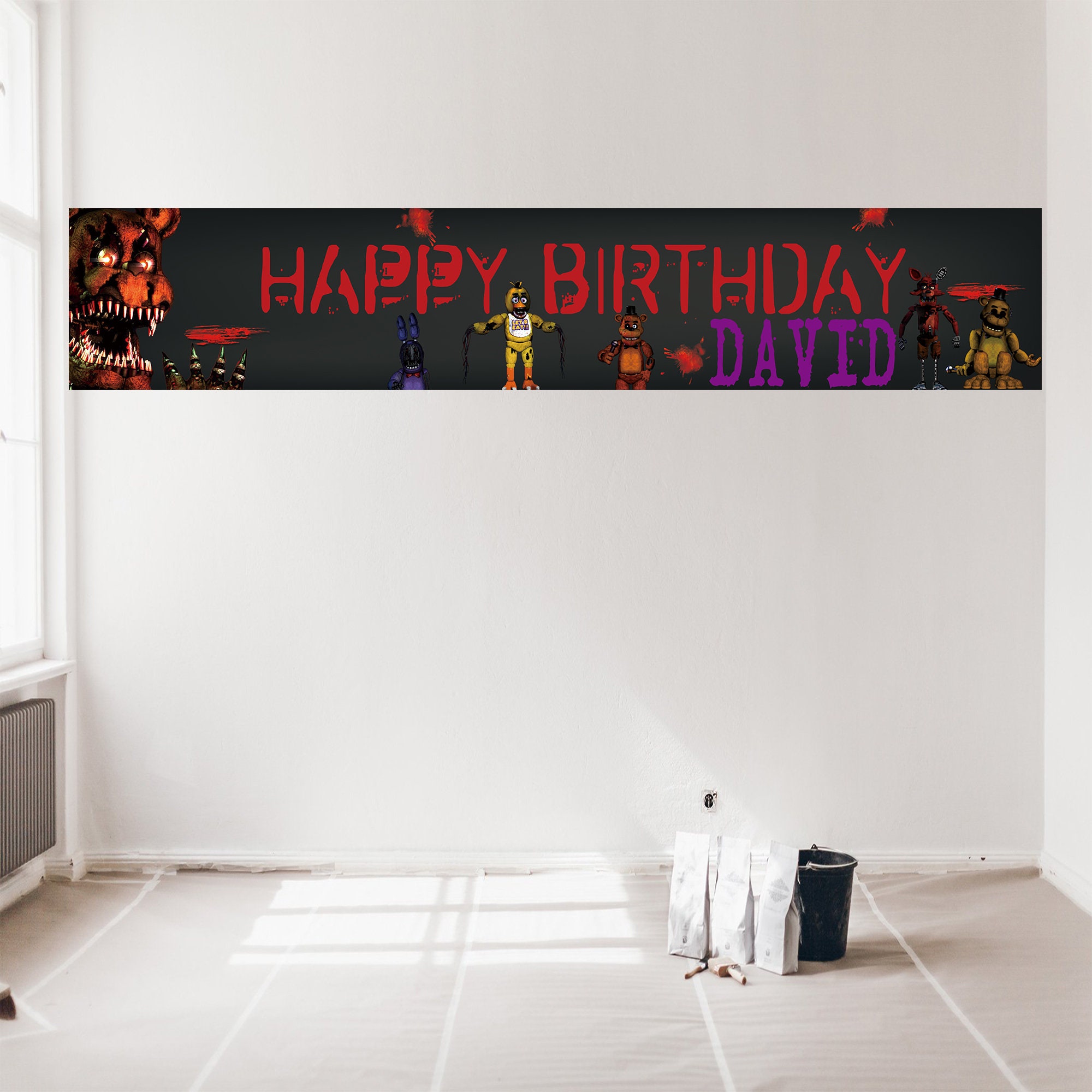 Five Nights At Freddys Birthday Banner Digital Five Nights At | Etsy