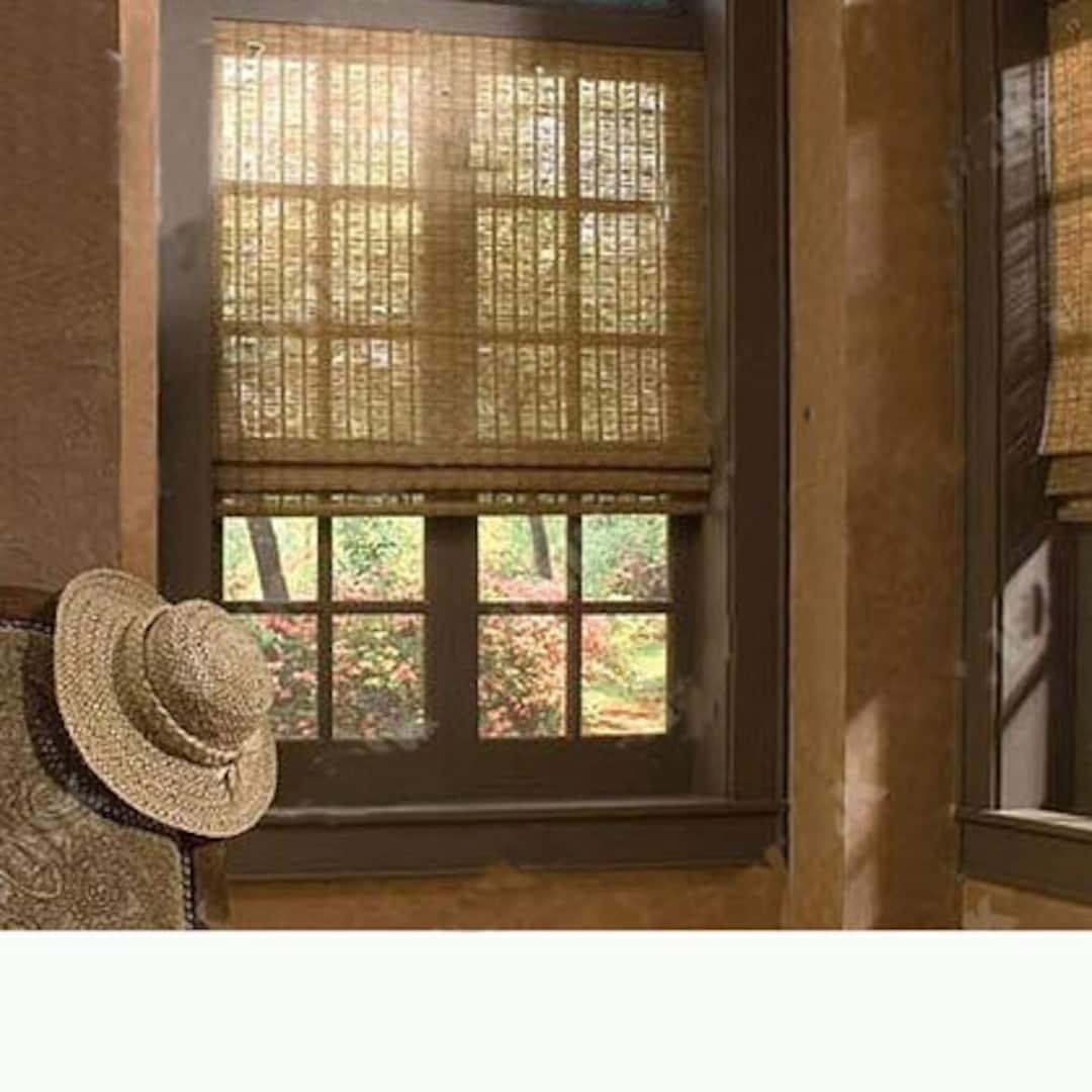 Persianas de bambú de 6 colores para exteriores, persianas enrollables de  madera para ventana, cortinas romanas de privacidad, soporte personalizado
