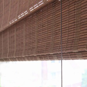 Cortinas de caña natural tejidas a mano, persianas enrollables de bambú,  cortina de paja retro para decoración de patio/balcón, persianas  enrollables