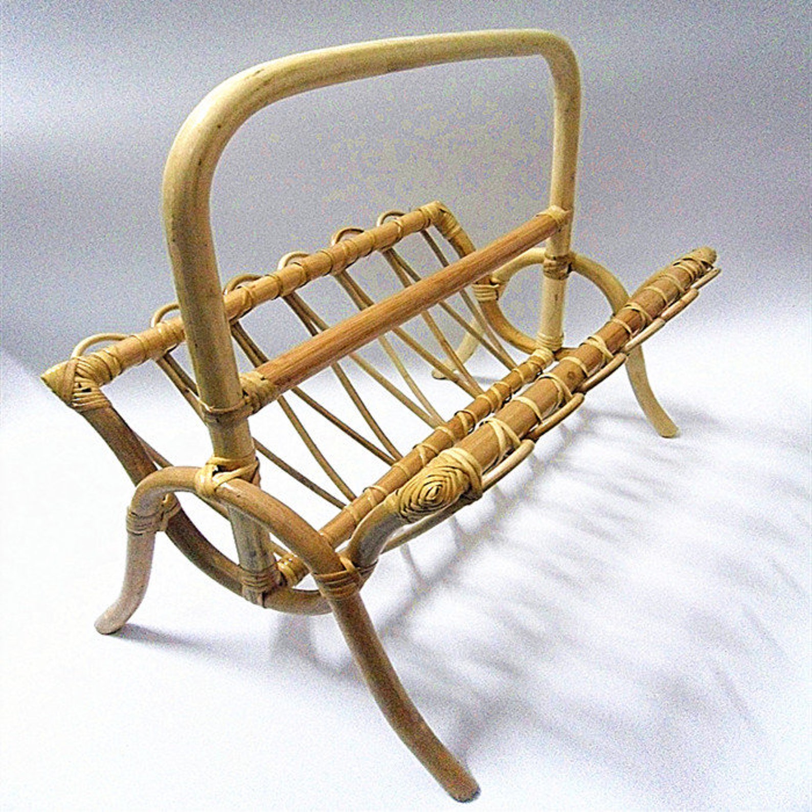 Custom rattan magazine rack newspaper magazine folder Etsy