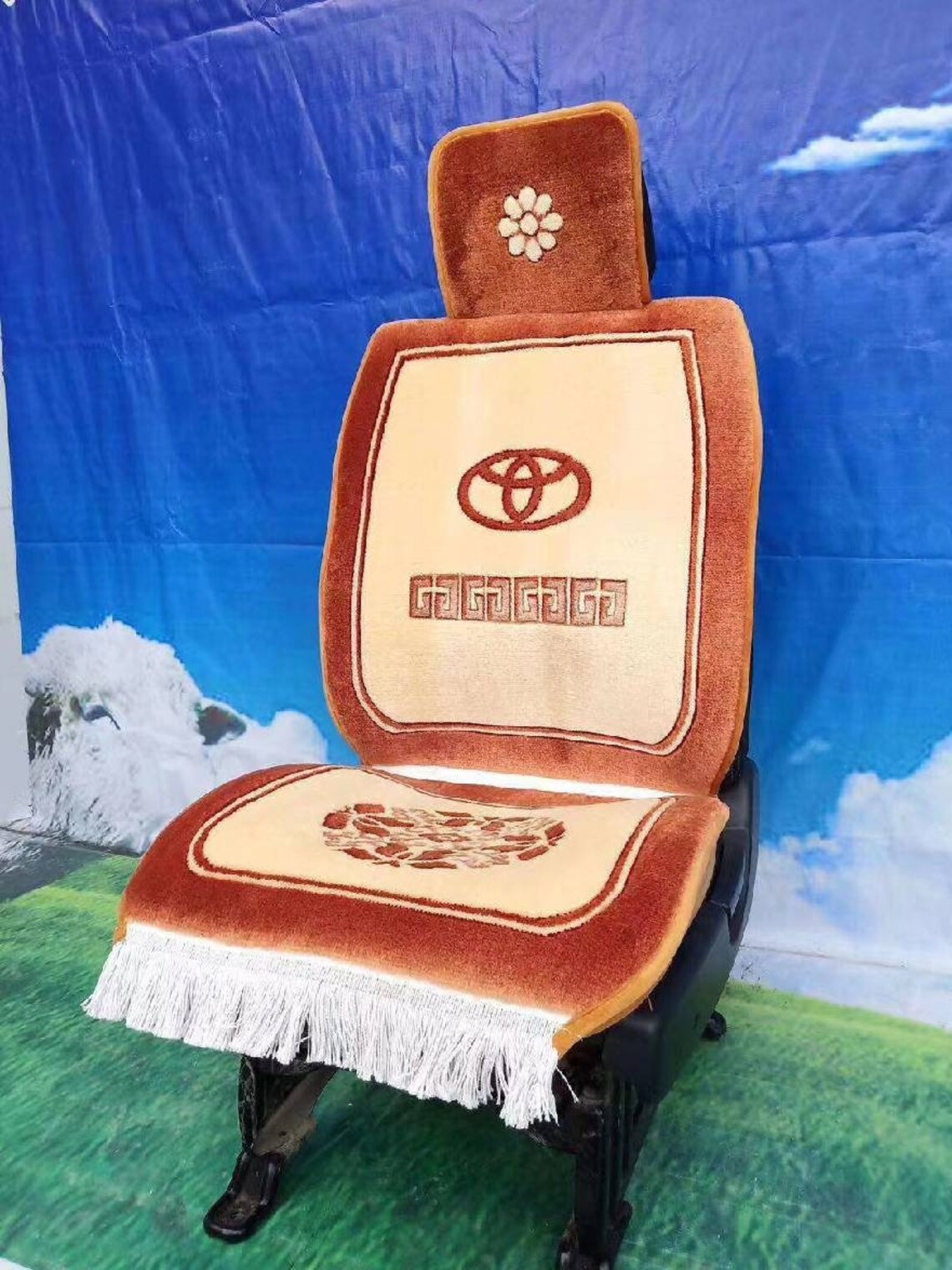 Chinese style wool car seat cushion a set of five seats Etsy