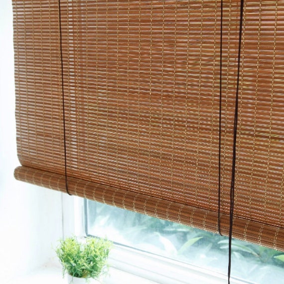  Persianas enrollables de bambú para ventana, cortinas  enrollables translúcidas de bambú para interiores y exteriores, persianas  enrollables de bambú con elevador, tamaño personalizado (tamaño : 37 x 72  pulgadas) : Hogar y Cocina