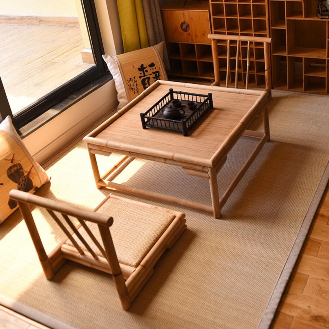 Vierkant Japanse stijl kleine salontafel balkon | Etsy