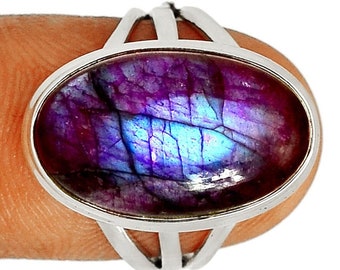 Purple /& Blue Labradorite Ring Rustic Ring Wiccan Jewelry Copper Electroformed Labradorite Statement Ring Boho Witchy Rings