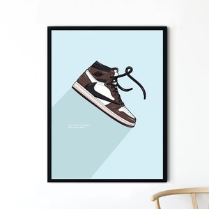 Air Jordan 1 x Travis Scott Illustration, DIGITAL DOWNLOAD, druckbare Kunst, Schuh Illustration, digitale Kunst