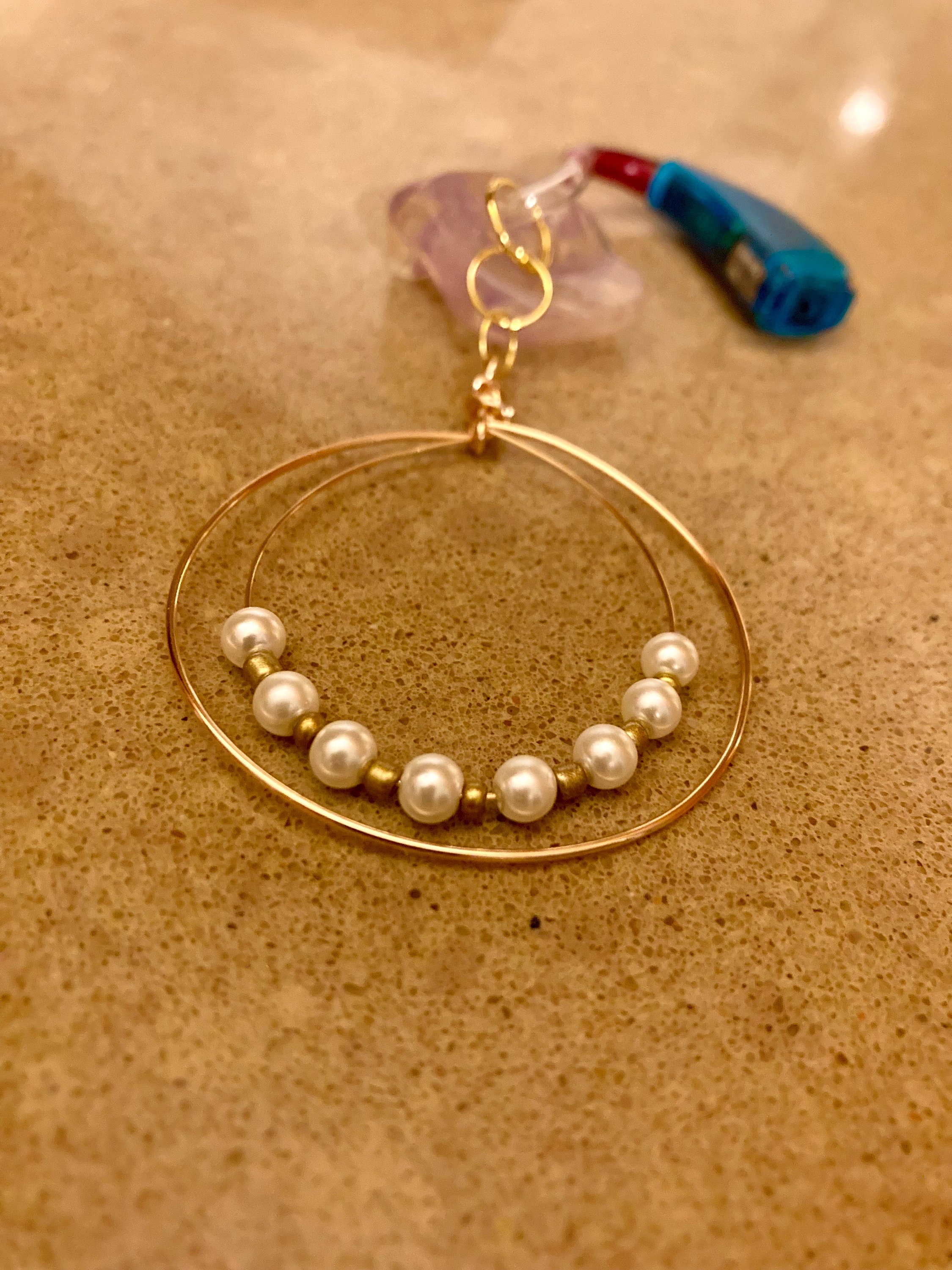Faux Pearl Hearing Aid Earrings