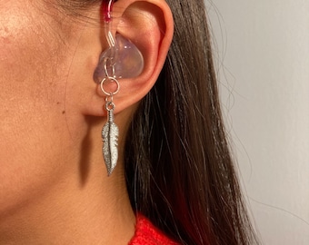 Feather Hearing Aid Earrings