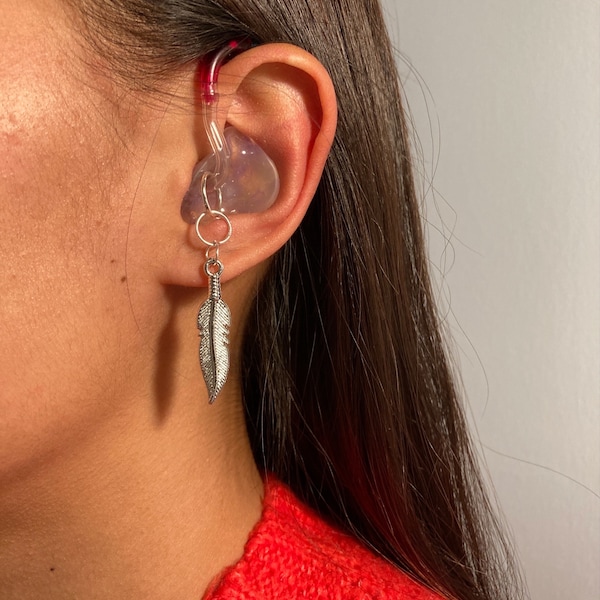 Feather Hearing Aid Earrings