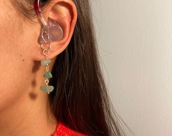 Green Rock Hearing Aide Earrings