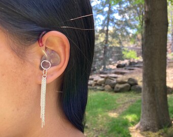 Chain Dangle Hearing Aid Earrings