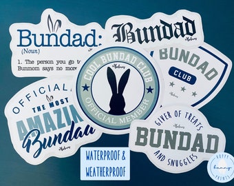 The BoBuns Bundad Collection Stickers (Set of 6) (Waterproof/Weatherproof)