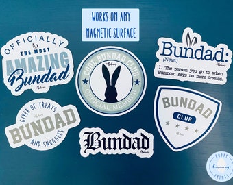 The BoBuns Bundad Collection Magnets (Set of 6) (Waterproof/Weatherproof)