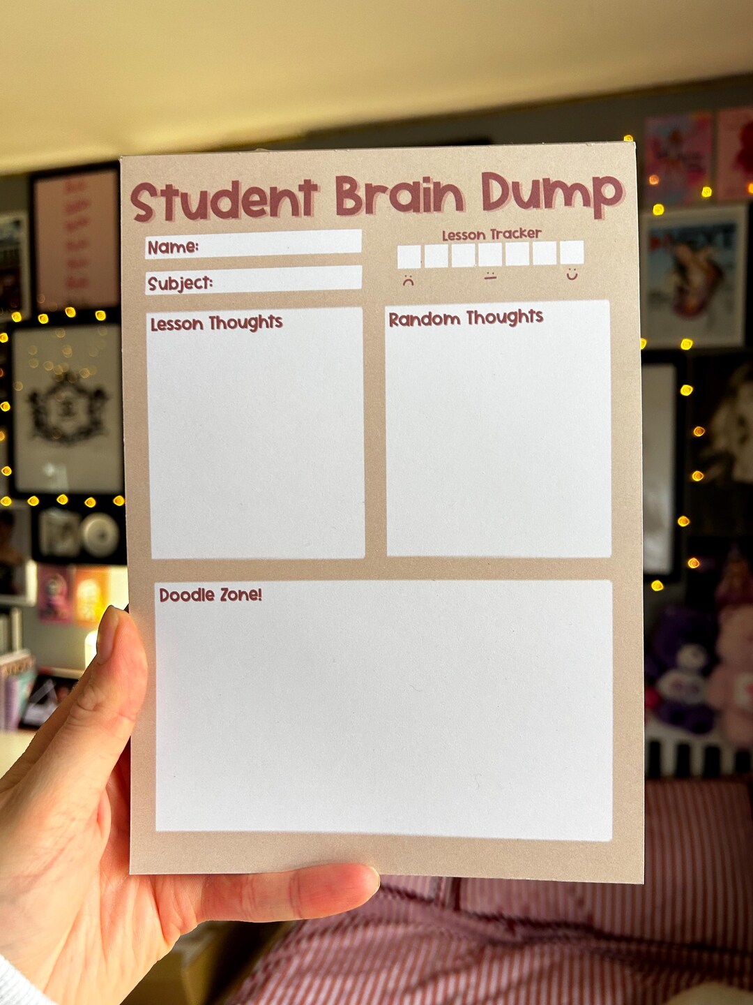 A5 Student Brain Dump Notepad - Etsy