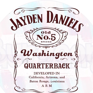 Trending Jayden Daniels SVG PNG instant download Washington Commanders Football Jack Daniels geïnspireerde vintage look
