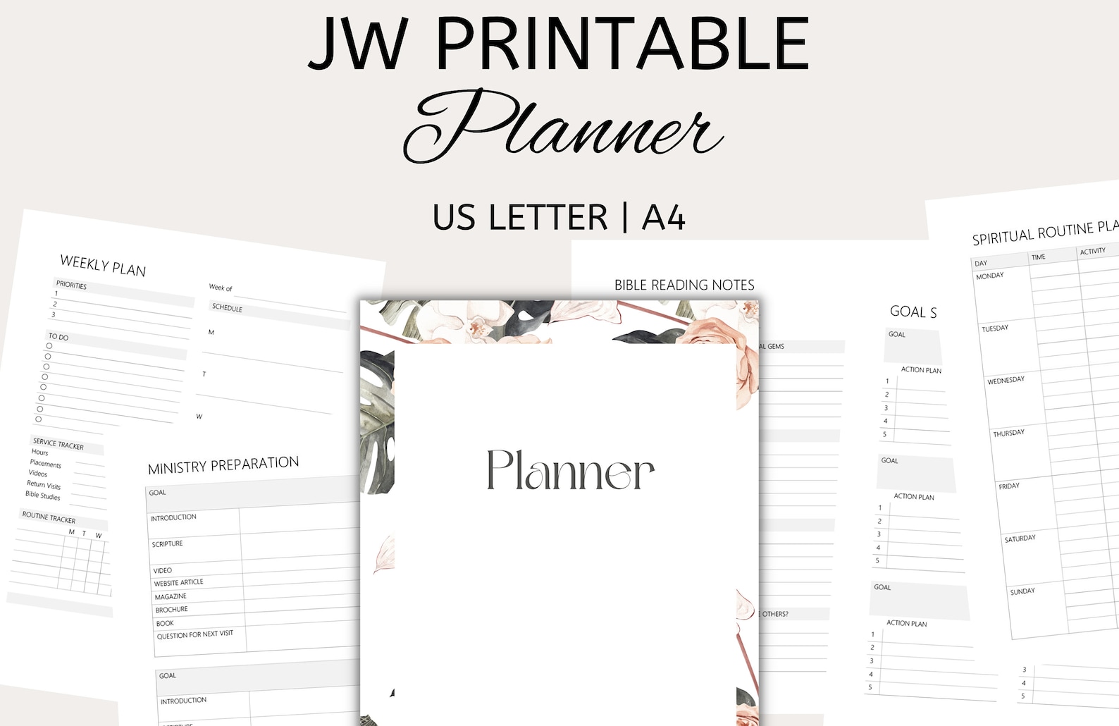 JW Printable Ultimate Planner | Field Service | Ministry Organizer ...