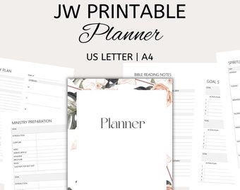 JW Printable Ultimate Planner | Field Service | Ministry Organizer | Digital Download | Bible Reading Study Guide ｜ Ministry Supplies