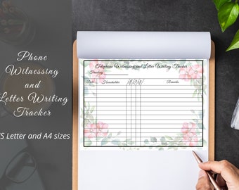 Telephone Witnessing Tracker Printable Letter Writing Tracker / JW Ministry supplies / JW service supplies Digital Pdf