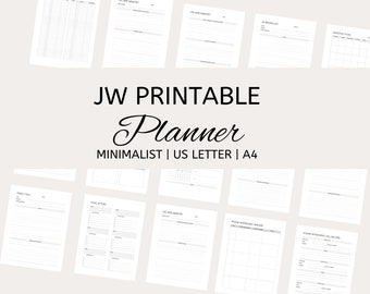 JW All in One Planner | Field Service | Bible Reading Journal | Routine Tracker | Ministry Planner | Theocratic Organizer | Printable