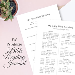 Jw Printable Bible Reading Journal Minimalist |  Tracker | Personal Study Notebook | Digital Printable Bible Study Journal | Study Worksheet