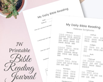 Jw Printable Bible Reading Journal Minimalist |  Tracker | Personal Study Notebook | Digital Printable Bible Study Journal | Study Worksheet