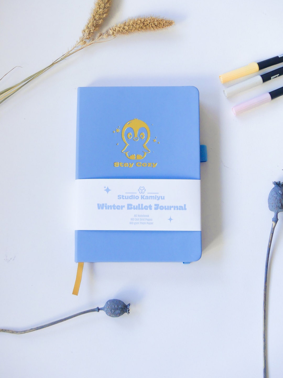 Bullet Journal Blue - Notebook A5 160 G/m2 - Penguin (winter) - Etsy