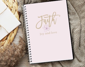 Faith Journal: Lined Spiral Notebook with Pocket