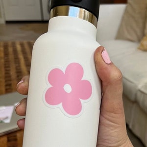Flower Sticker, Water Bottle Decal, Floral Sticker, Minimal, Pink Sticker, Flower Lover Gift, Pink Decal, Cute Sticker, Bloom Sticker
