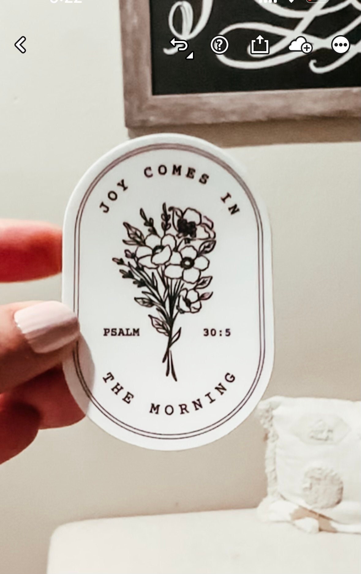 Joy Comes in the Morning Sticker – Christian Bible Verse – Floral Faith Sticker for Stanley, Water Bottle, Laptop, Journal, Encouragement