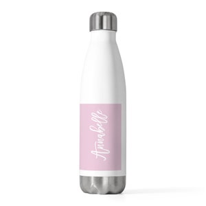Personalized Water Bottle, Pink Flask, Insulated Bottle, Bridesmaid Gift, Sports Gym Bottle, Personalized Gift, Cute Water Bottle image 1
