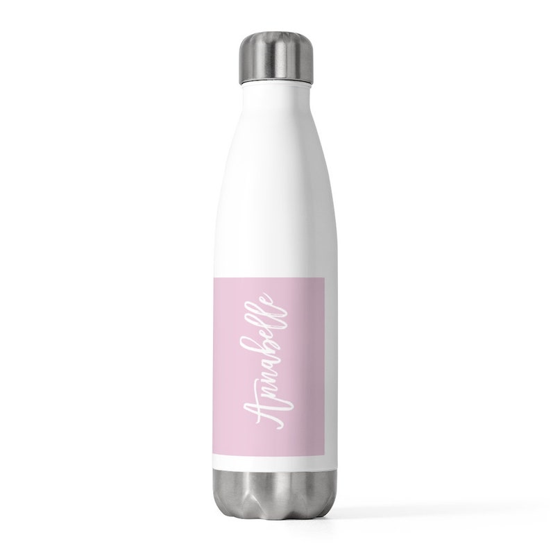 Personalized Water Bottle, Pink Flask, Insulated Bottle, Bridesmaid Gift, Sports Gym Bottle, Personalized Gift, Cute Water Bottle image 1