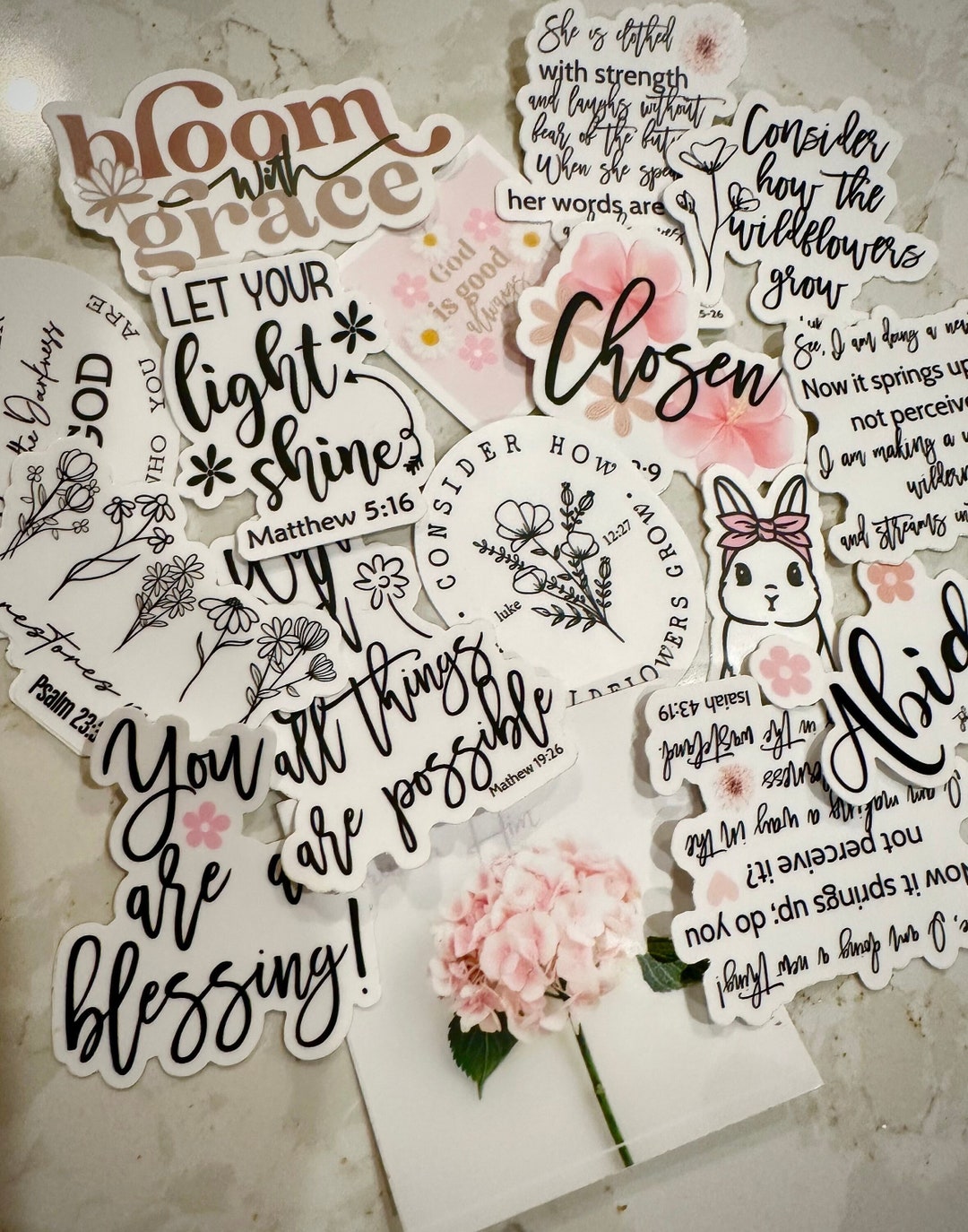 Bible Verse Sticker Pack: Inspirational Vinyl Decals for Water Bottles ...